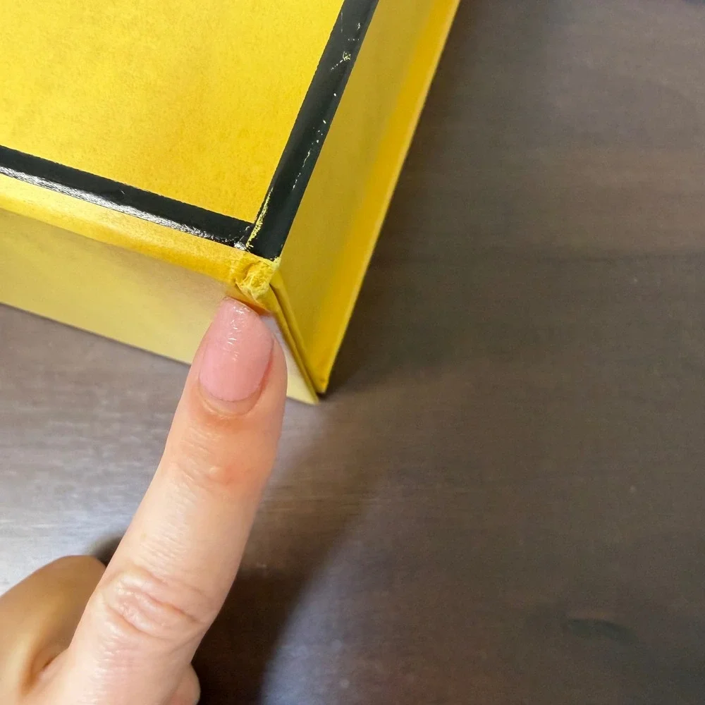 Fendi Roma Empty Yellow Magnetic Gift Box 9.5x8.5x4 Authentic Packaging w Tissue